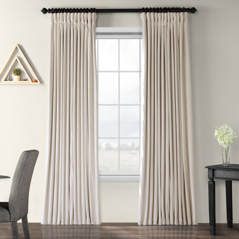Blackout double wide velvet rod pocket curtain